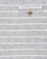 Baby 2-Piece Striped Waffle Knit Bodysuit Pant Set - Heather