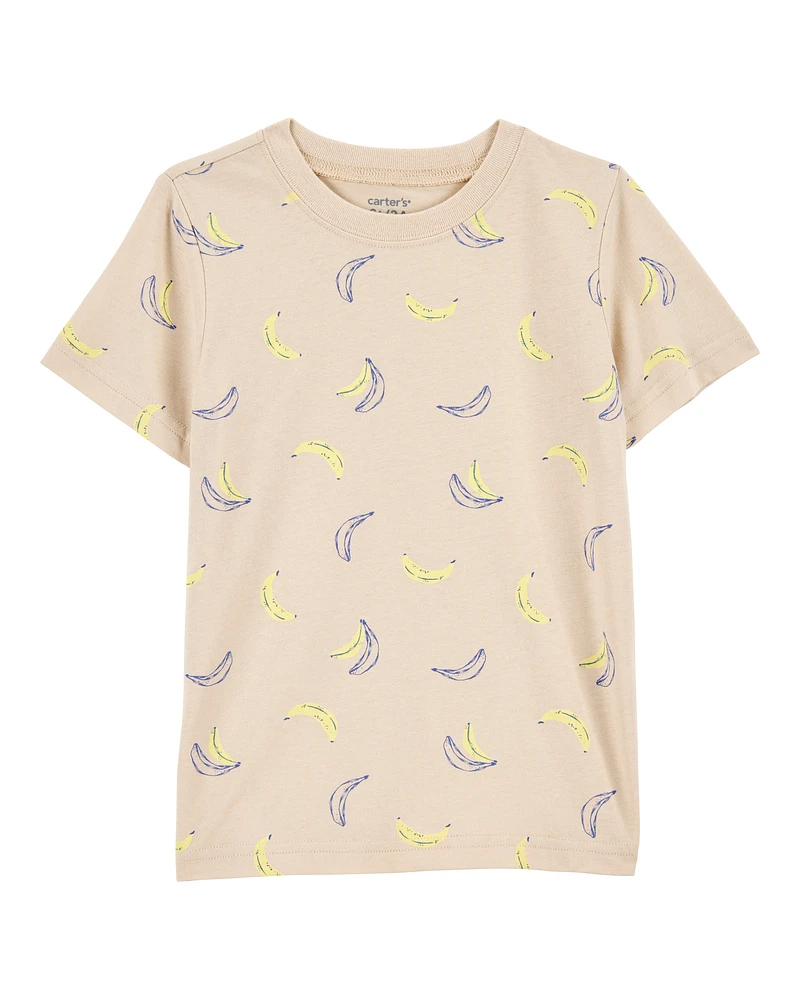 Toddler Banana Print Knit Short-Sleeve Tee