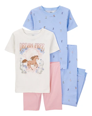 Kid 4-Piece Horse 100% Snug Fit Cotton Pyjamas
