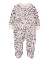 Baby Floral 2-Way Zip Cotton Sleeper Pyjamas