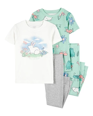 Baby 4-Piece Bunny Cotton Pyjamas