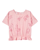 Kid Floral Cinched Top - Pink