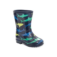 Toddler Shark Print Rain Boots