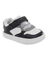Baby Every Step® First Walker  Faux Leather Fashion Sneakers - White/Black