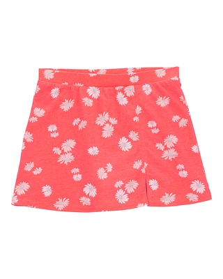 Kid Floral Pull-On Golf Skort - Orange