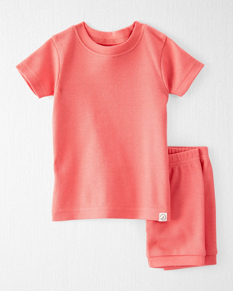 Baby Organic Cotton Ribbed Pyjama Set Pink