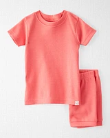 Baby Organic Cotton Ribbed Pyjama Set Pink