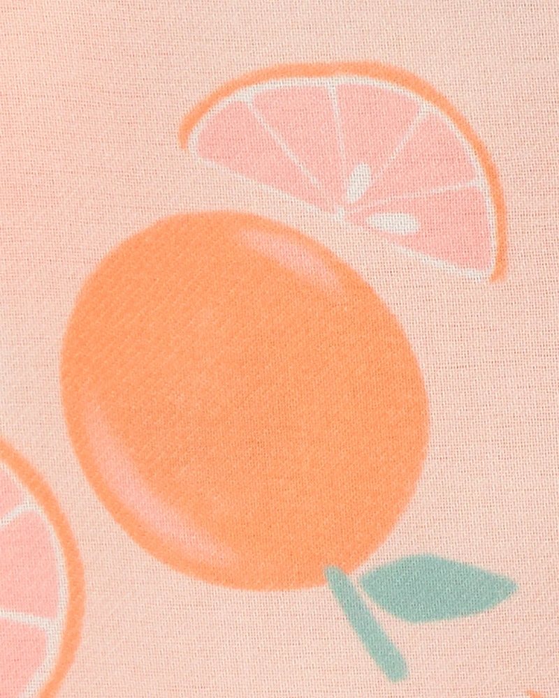 Toddler Girl Orange Print 2-Piece Pyjamas - Pink