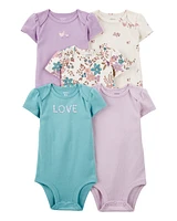 Baby 5-Pack Floral Short-Sleeve Bodysuits