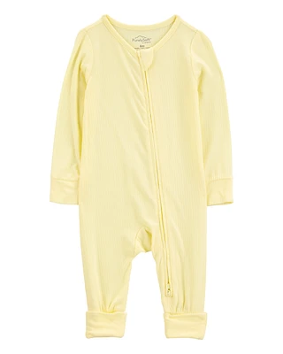 Baby Solid 2-Way Zip PurelySoft Convertible Foot Sleeper Pyjamas - Yellow