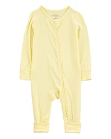 Baby Solid 2-Way Zip PurelySoft Convertible Foot Sleeper Pyjamas - Yellow