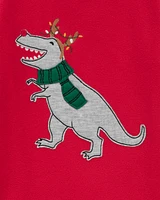 Toddler 2-Piece Dino Christmas Fleece Pyjamas