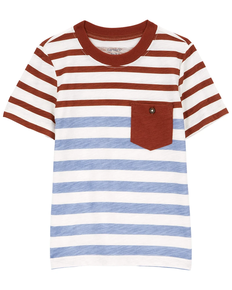 Baby Striped Pocket Slub Jersey Tee