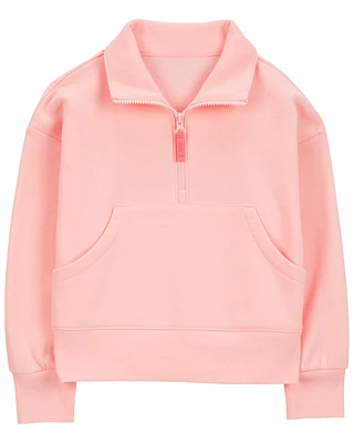 Kid Half-Zip Fleece Pullover - Pink