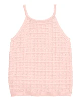 Kid Pink Knit Tank Top