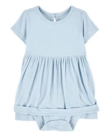 Baby Solid PurelySoft Bodysuit Dress -Blue