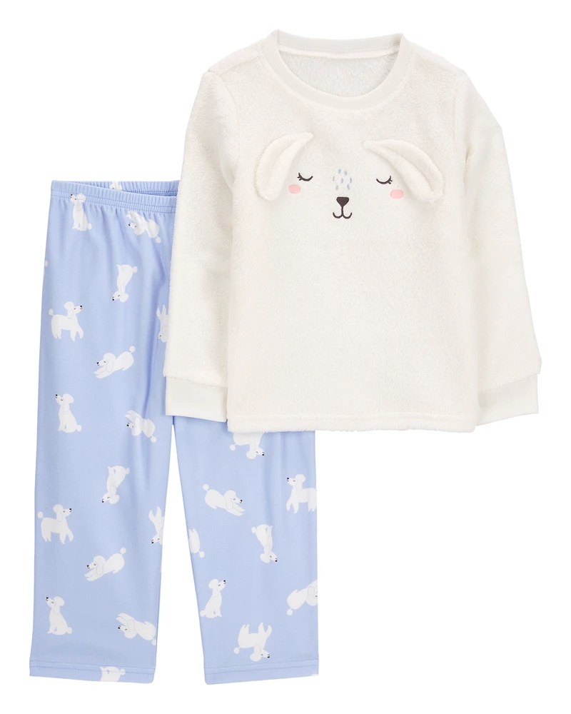 Toddler 2-Piece Fuzzy Velboa Poodle Pyjamas