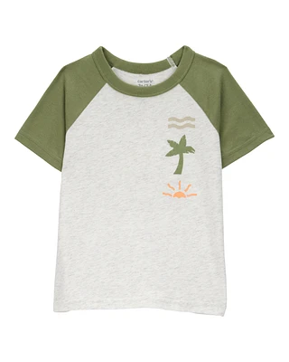 Baby Tropical Cotton Blend Short-Sleeve Tee - Gray