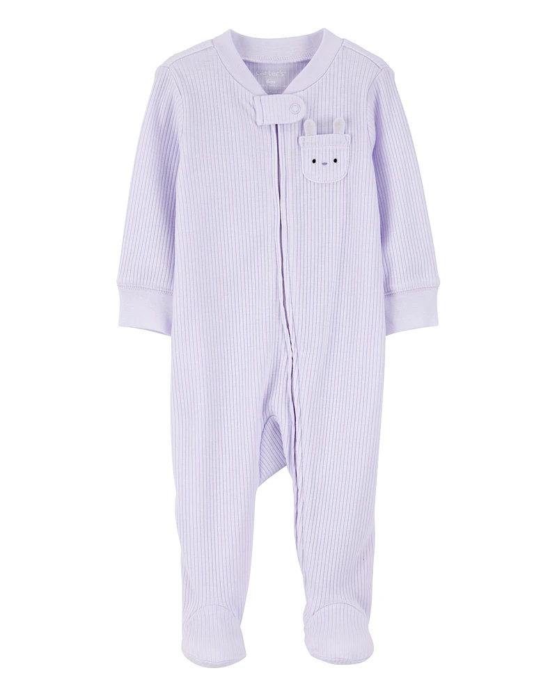 Baby Bunny 2-Way Zip Ribbed Sleeper pyjamas