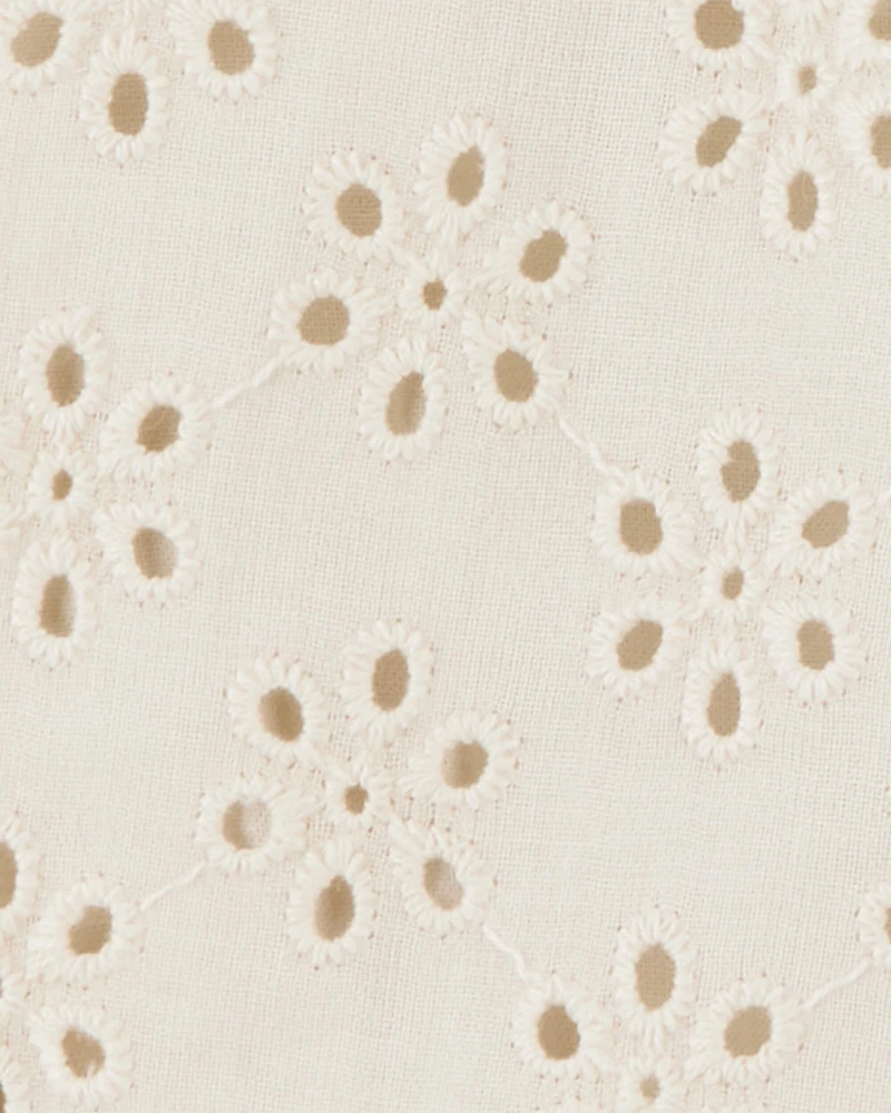 Baby Solid Cotton Dress - Cream