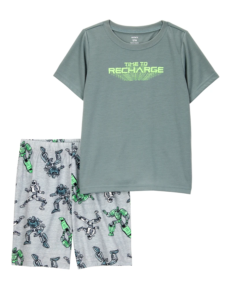 Kid Gaming Print Loose Fit 2-Piece Pyjamas