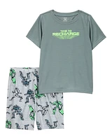 Kid Gaming Print Loose Fit 2-Piece Pyjamas