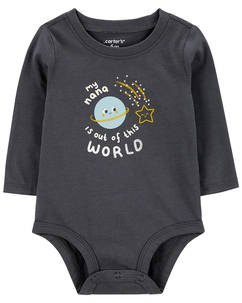 Mama Is Out Of This World Long-Sleeve Bodysuit