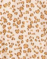 Kid 2-Piece Leopard Print Short Set - Brown
