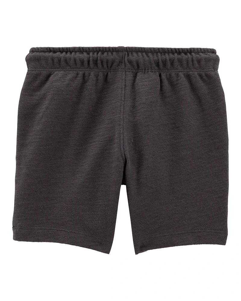 Toddler Pull-On Cotton-Blend Shorts - Black
