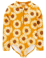 Sunflower 1-Piece Zip-Front Rashguard