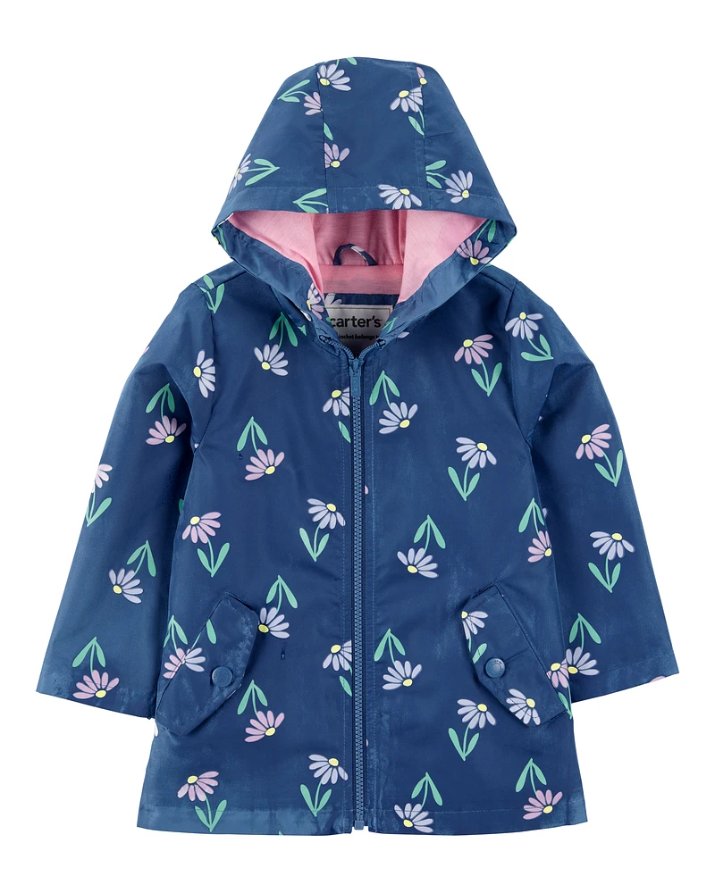 Toddler Colour Changing Rain Jacket - Navy