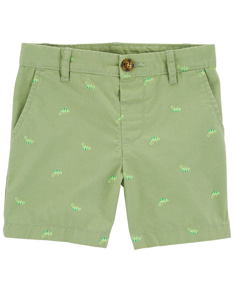 Chameleon Print Stretch Chino Shorts