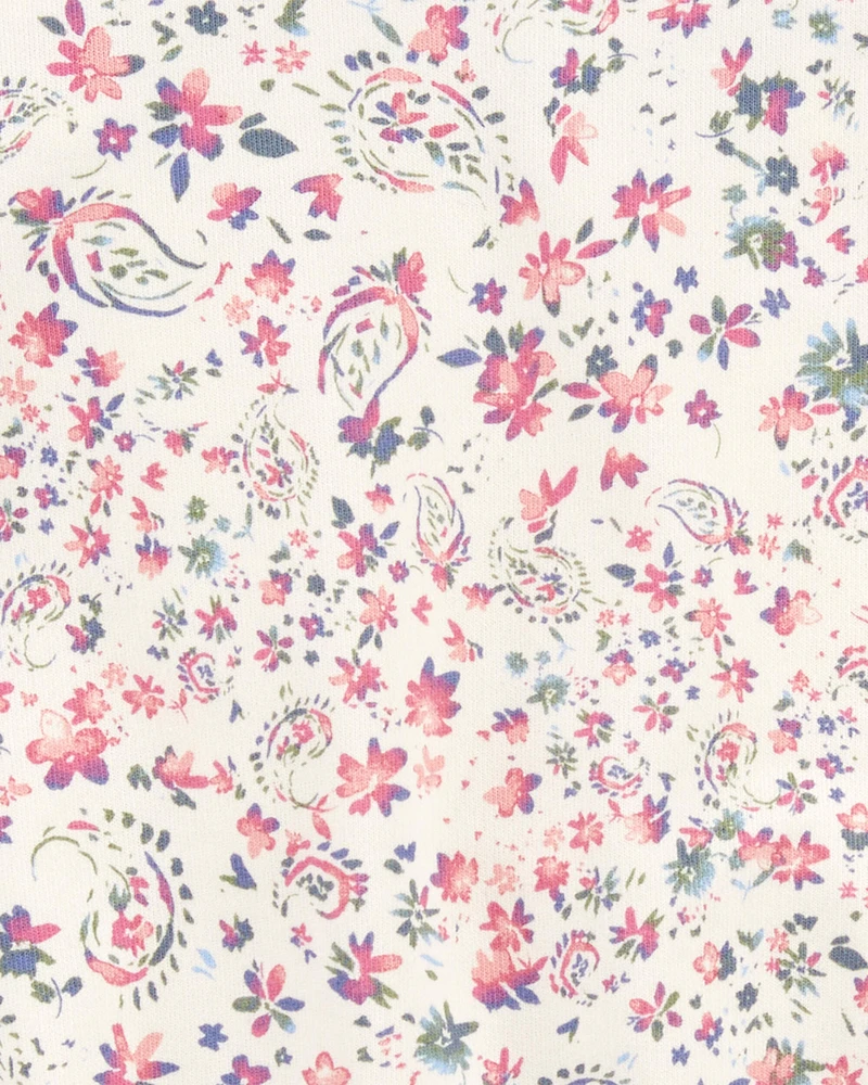 Kid Paisley Floral Print Twist Back Top