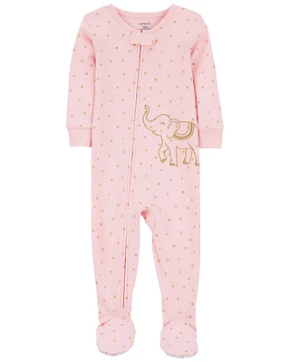 1-Piece Elephant 100% Snug Fit Cotton Footie Pyjamas