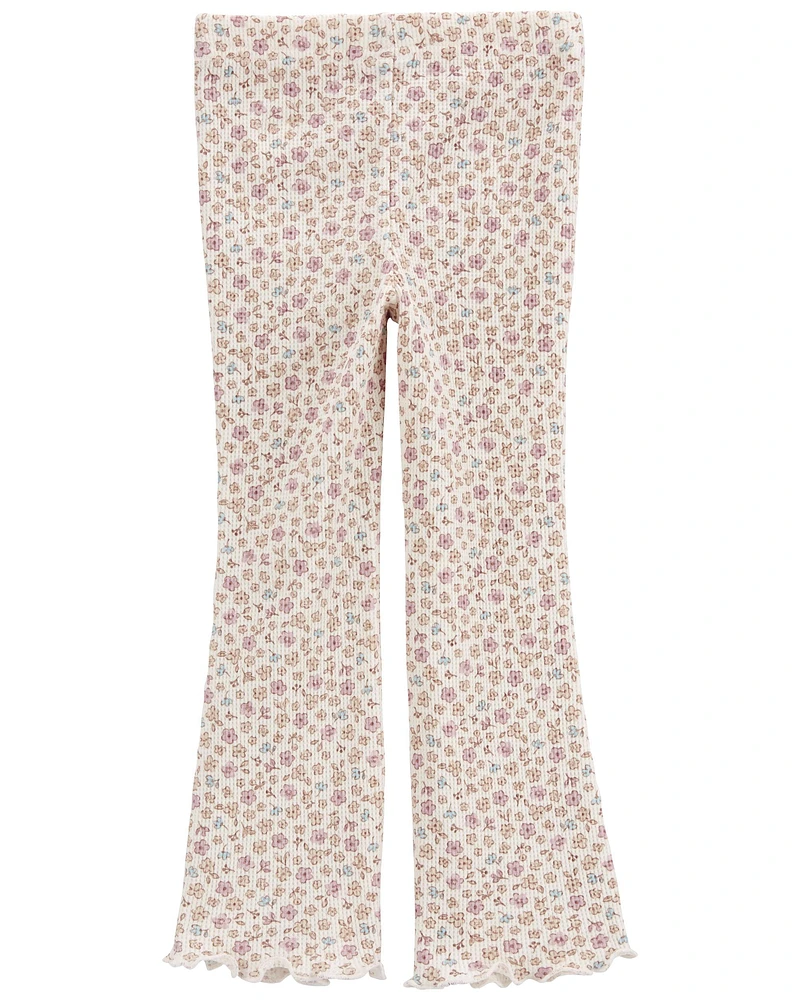 Toddler Floral Thermal Flare Pants