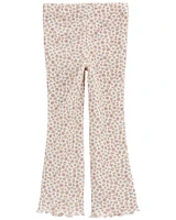 Toddler Floral Thermal Flare Pants