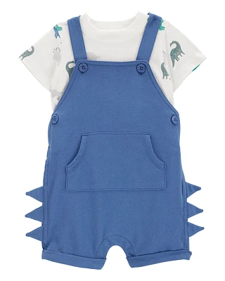 Baby 2-Piece Dinosaur Tee & Shortall Set - Navy
