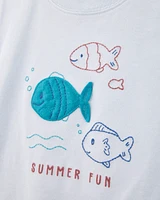 Toddler 2-Piece Fish Summer Fun Tee & Pull-On Shorts Set