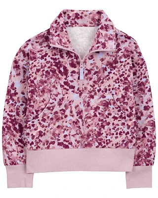 Kid Floral Print Fleece Pullover