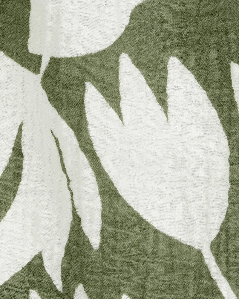 Baby Tropical Floral Sleeveless Tank - Green