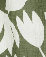 Baby Tropical Floral Sleeveless Tank - Green
