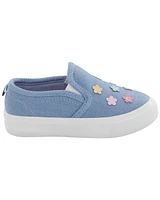 Toddler Floral Chambray Slip-On Shoes