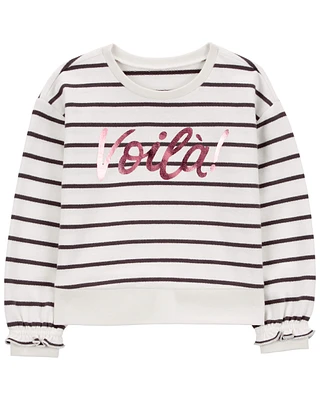 Toddler Striped French Terry  Long-Sleeve Pullover