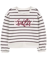 Toddler Striped French Terry  Long-Sleeve Pullover