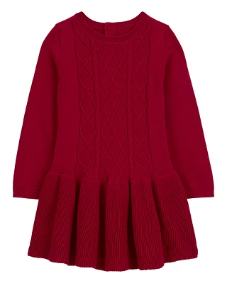 Toddler Cable Knit Sweater Dress