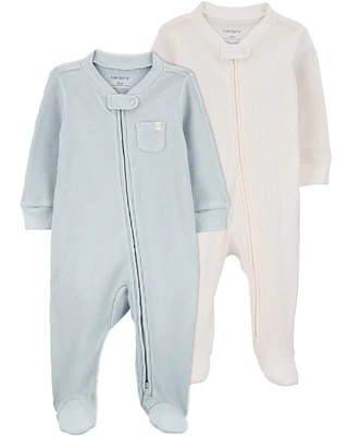 Baby  2-Pack Thermal Textured Sleep & Play Pajamas