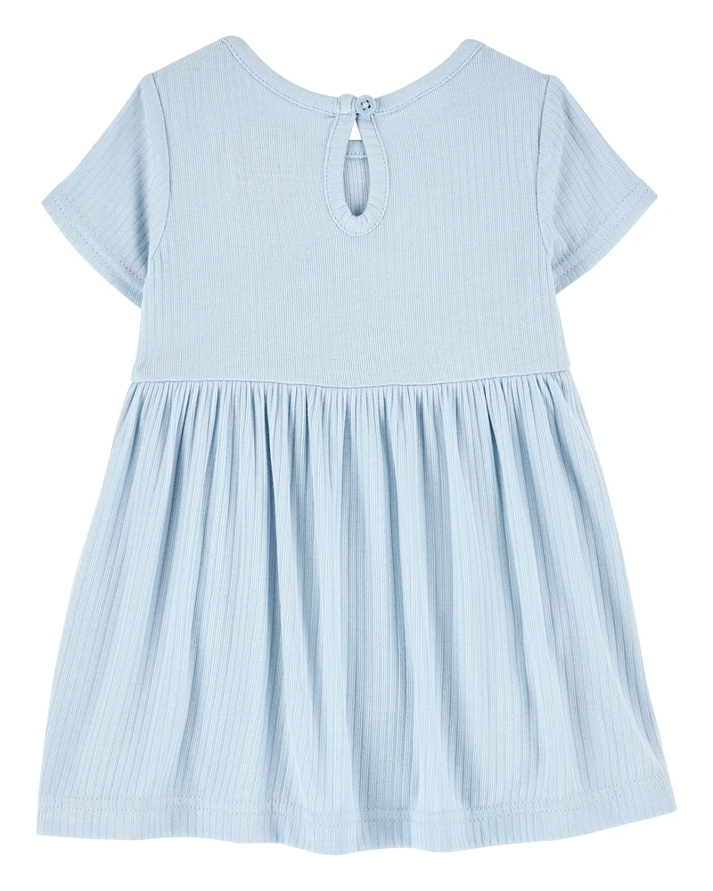 Baby Solid PurelySoft Bodysuit Dress -Blue