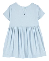 Baby Solid PurelySoft Bodysuit Dress -Blue