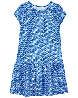 Kid Geo Print Cotton Dress