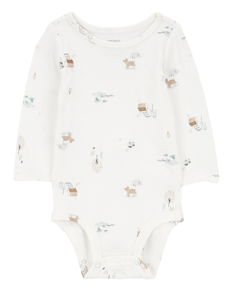 Baby 2-Piece Woodland Creatures Bodysuit & Velboa Jumper Set